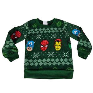 Marvel Toddler Boys Green Avengers Holiday Sweater Sweatshirt 3T